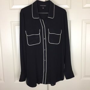 Victoria’s Secret Silk Pajama Pocket Top Blouse